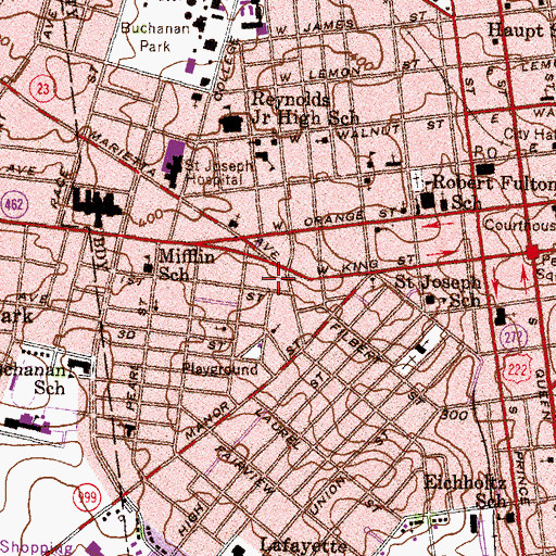 Topographic Map of Crystal Park, PA