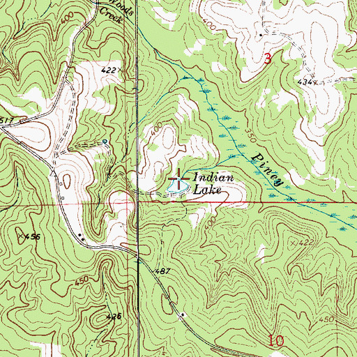 Topographic Map of Indian Lake, AL
