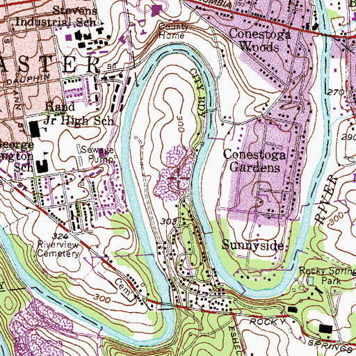 Topographic Map of Benners Quarry, PA