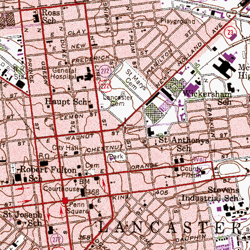 Topographic Map of Triangle Park, PA