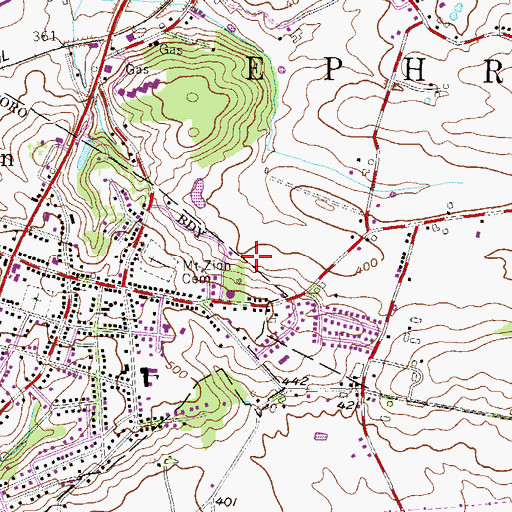 Topographic Map of Lloyd H Roland Memorial Park, PA