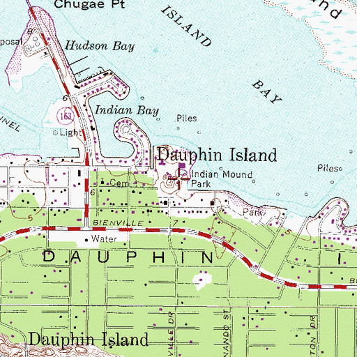 Topographic Map of Indian Mound Park, AL