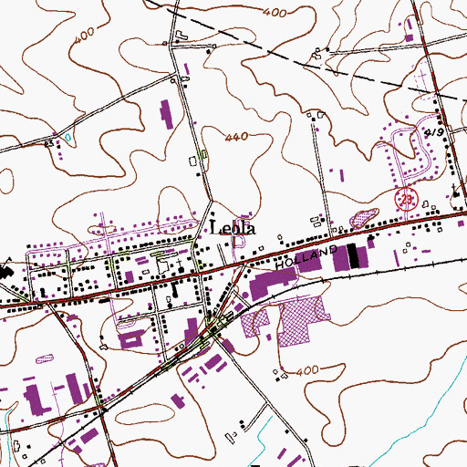 Topographic Map of Leola Community Park, PA