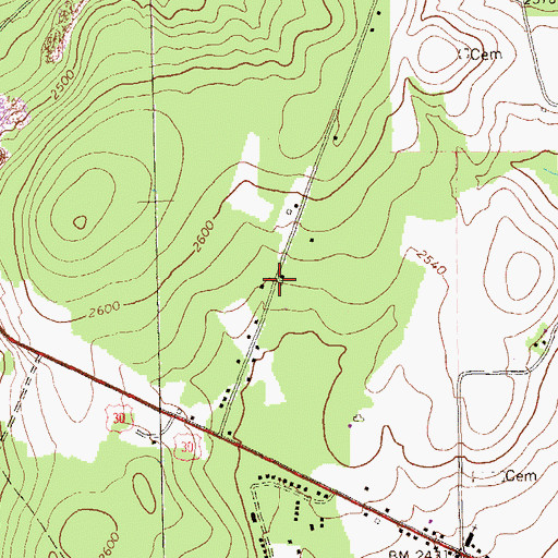Topographic Map of Buckstown School, PA