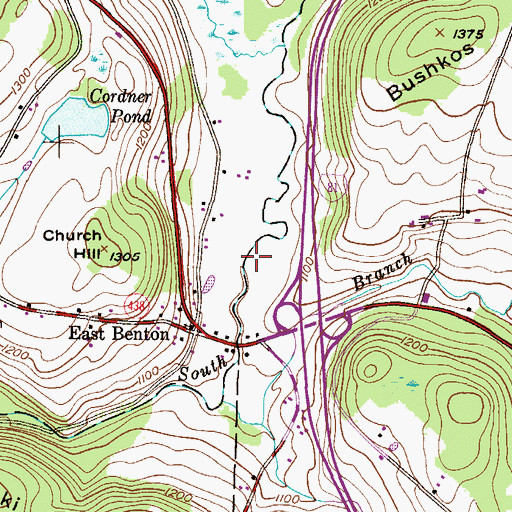 Topographic Map of Benton Industrial Park, PA