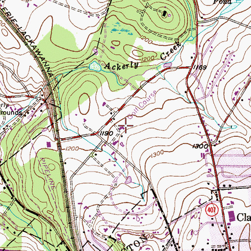 Topographic Map of Glen Oak Country Club, PA