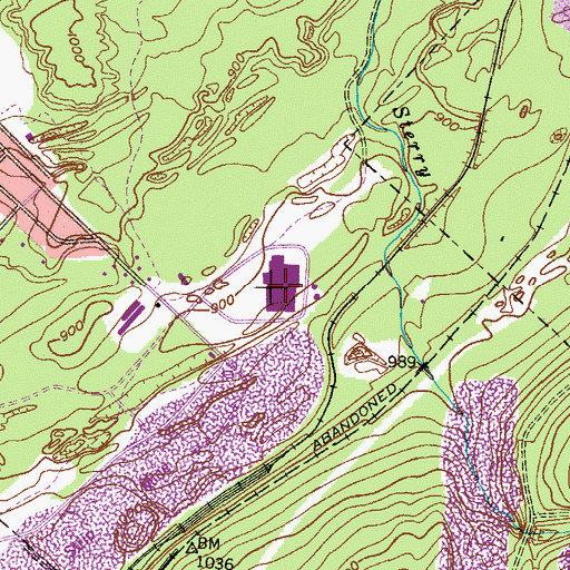 Topographic Map of Mid Valley Industrial Park, PA