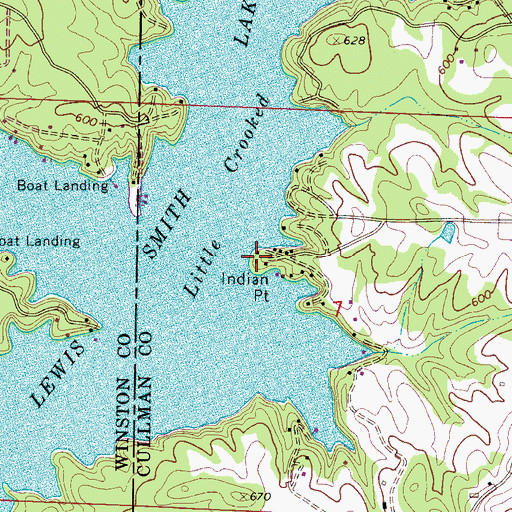 Topographic Map of Indian Point, AL