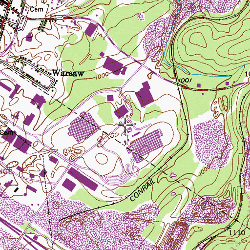 Topographic Map of Keystone Industrial Park, PA