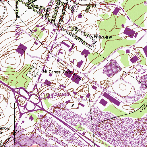 Topographic Map of Miracle Shopping Center, PA