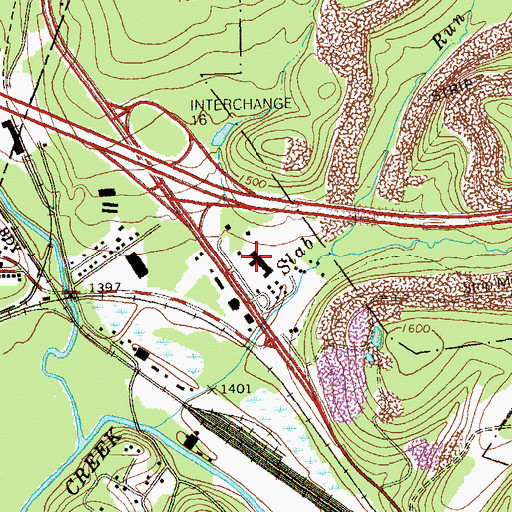 Topographic Map of Sandy Plaza, PA