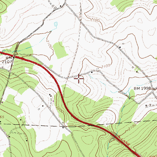 Topographic Map of Stahls, PA