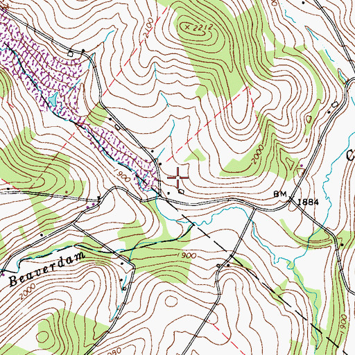 Topographic Map of Texas School (historical), PA