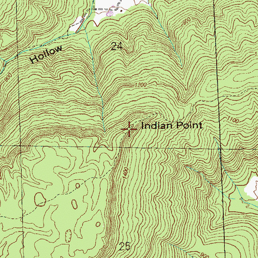 Topographic Map of Indian Point, AL