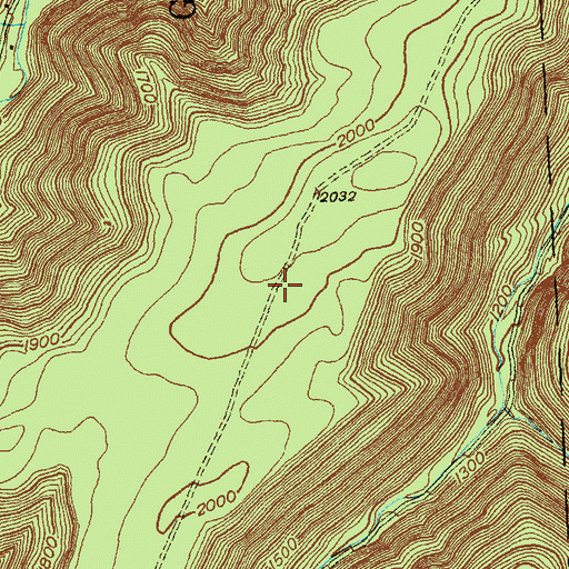 Topographic Map of Quehanna Trail, PA