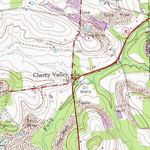 Topographic Map of Cherry Valley School (historical), PA