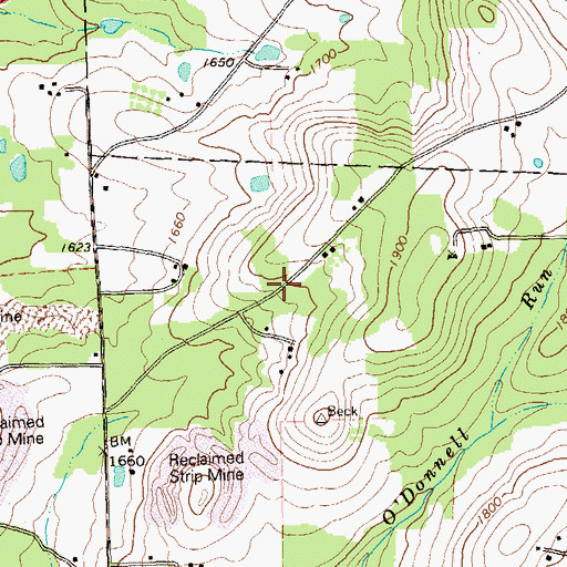 Topographic Map of Snyder School (historical), PA