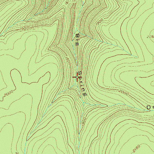 Topographic Map of Big Spring Draft Trail, PA