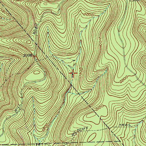 Topographic Map of Bucktail Path, PA