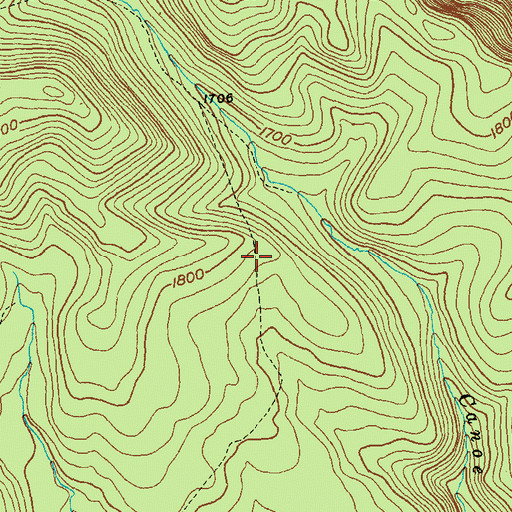 Topographic Map of Sand Springs Trail, PA
