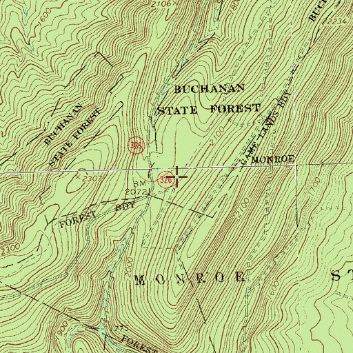 Topographic Map of Reservoir Trail, PA