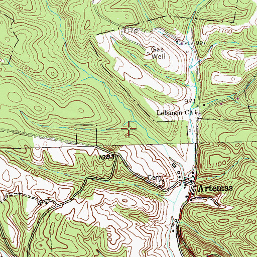 Topographic Map of Heifer Lick Trail, PA