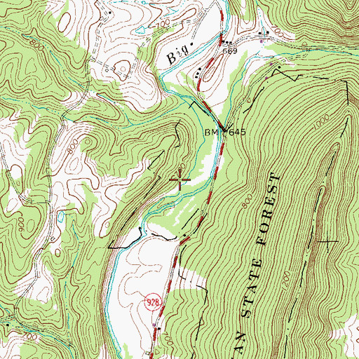 Topographic Map of Redbud Valley Nature Center, PA