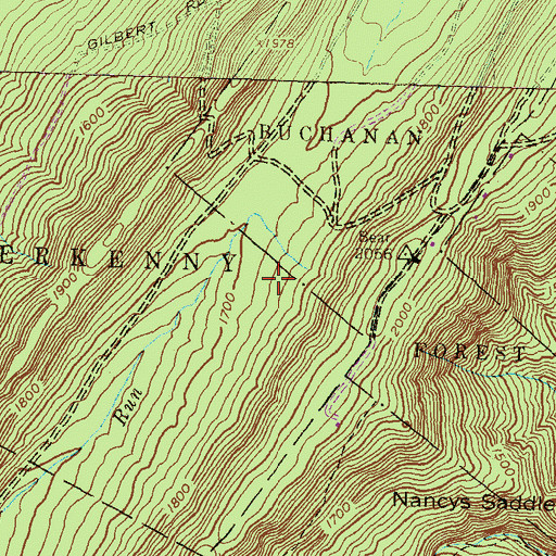 Topographic Map of Horn Trail, PA