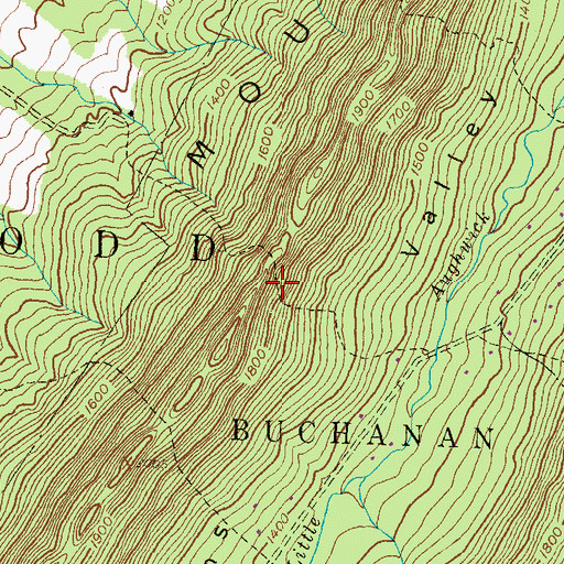 Topographic Map of Creek Crossing Trail, PA