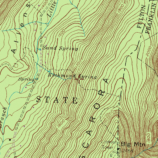 Topographic Map of Richmond Trail, PA