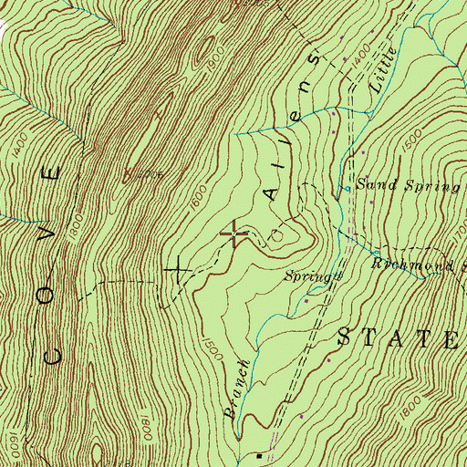 Topographic Map of King Trail, PA