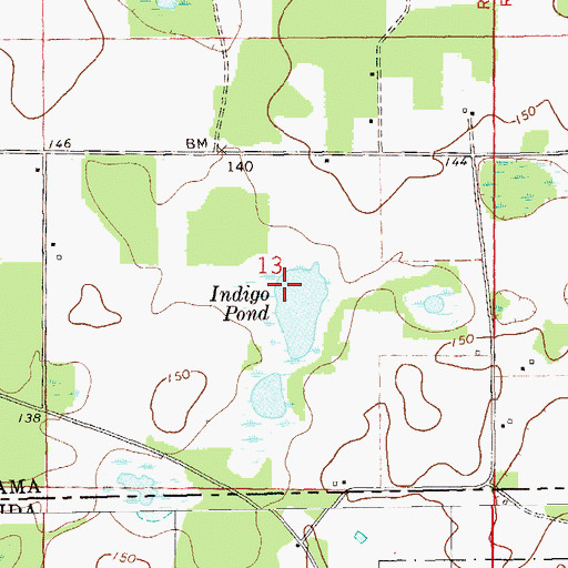 Topographic Map of Indigo Pond, AL