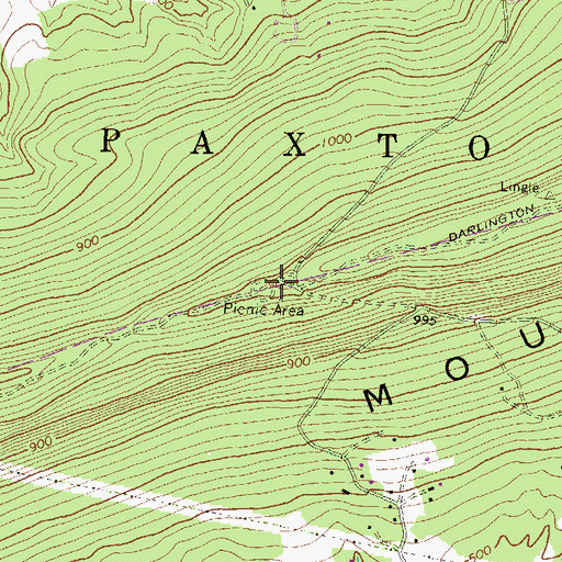 Topographic Map of Hocker Park, PA