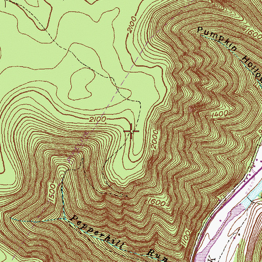 Topographic Map of Pepper Hill Trail, PA