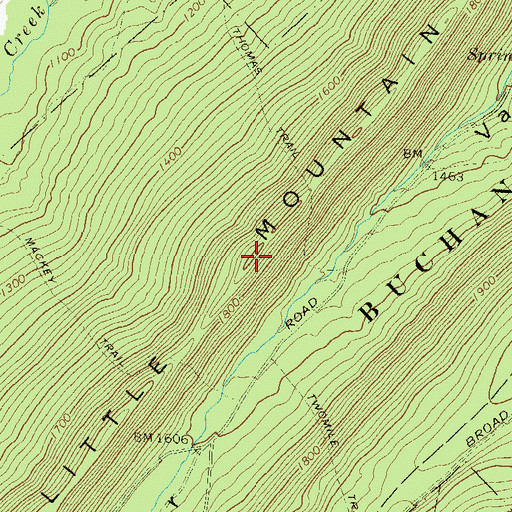 Topographic Map of Little Mountain Trail, PA