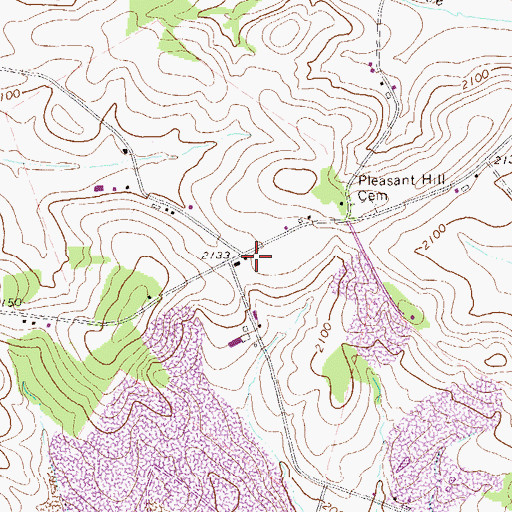 Topographic Map of Pleasant Hill School, PA