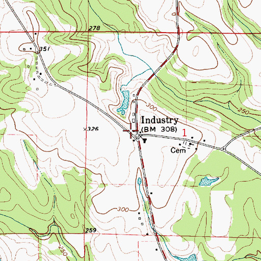 Topographic Map of Industry, AL
