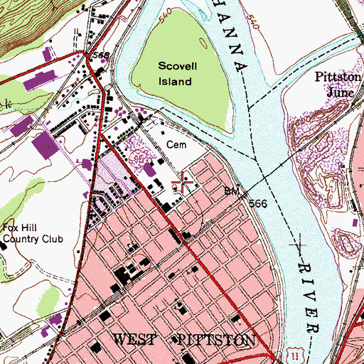 Topographic Map of Clear Spring Shaft (historical), PA