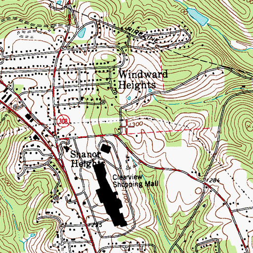 Topographic Map of Elliott School (historical), PA