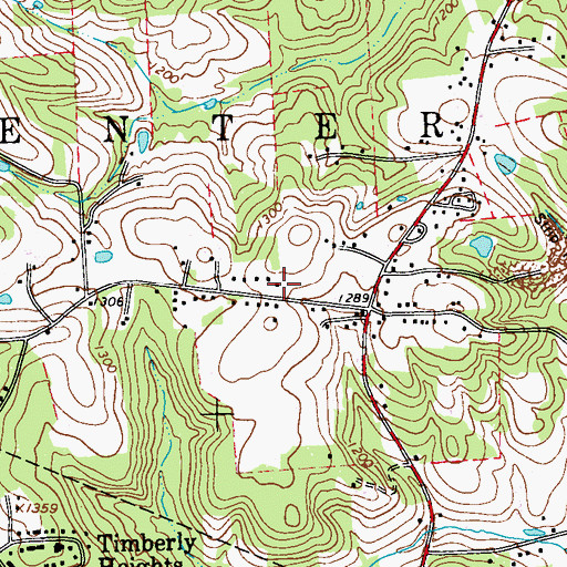 Topographic Map of Center School, PA