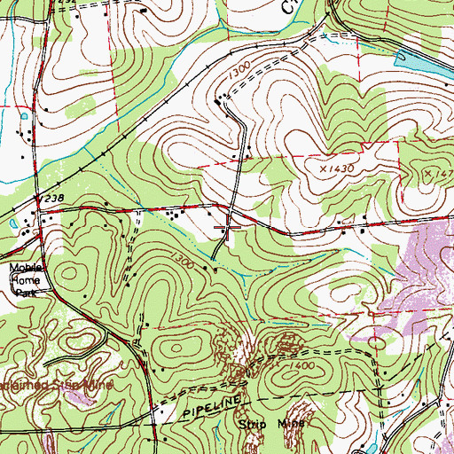 Topographic Map of Miller School, PA