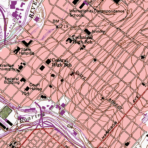 Topographic Map of Westminster Presbyterian Church, PA