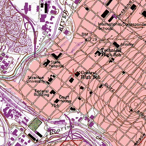 Topographic Map of Masonic Temple, PA