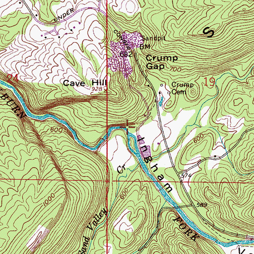 Topographic Map of Ingham Valley, AL