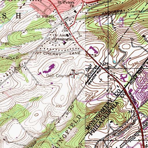 Topographic Map of Eagle Lodge Golf Course, PA