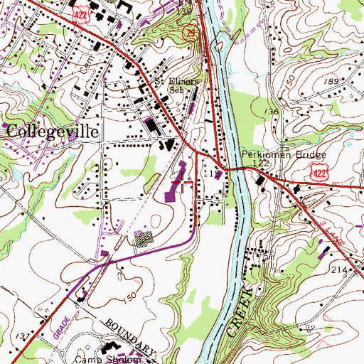 Topographic Map of Collegeville Shopping Center, PA