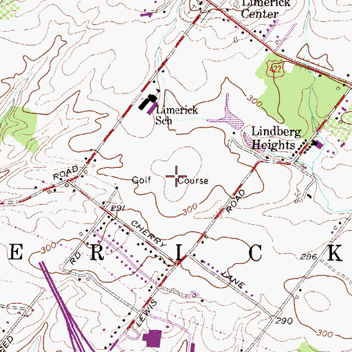 Topographic Map of Limerick Country Club, PA