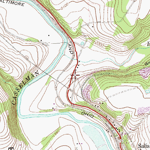Topographic Map of Gangney School (historical), PA