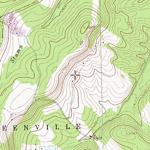 Topographic Map of Miller School, PA