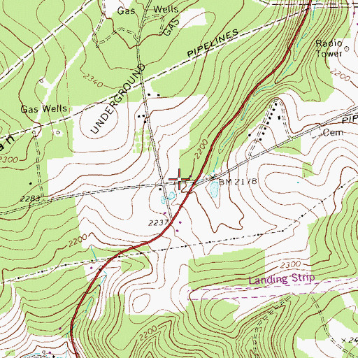 Topographic Map of Lamont, PA